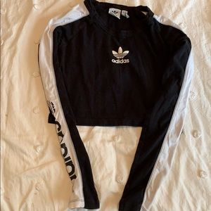 Adidas black long sleeve crop top